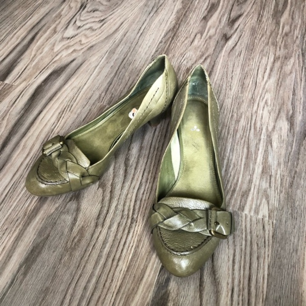 Nine West tweed front leather 2” Heels Pumps Shoes‎ Size 9
